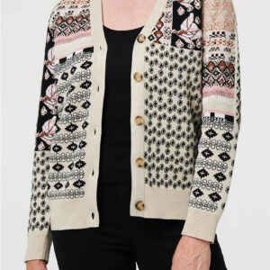 Patchwork Print Long Sleeve Cardigan