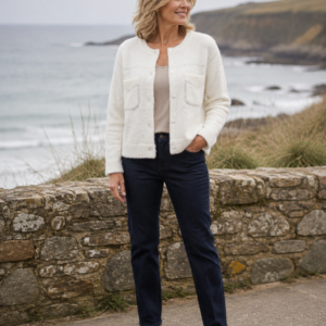 Home Alice Collins Sophie Knit Jacket – Winter White